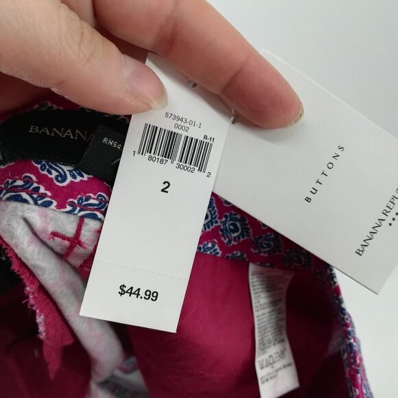 NWT Banana Republic Factory Paisley 5" Shorts Size 2 Stretch Casual Retro - Picture 4 of 12